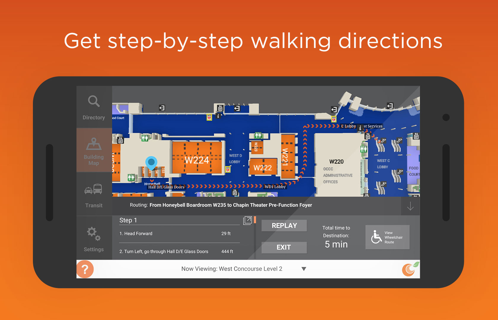 Get step-by-step walking directions
